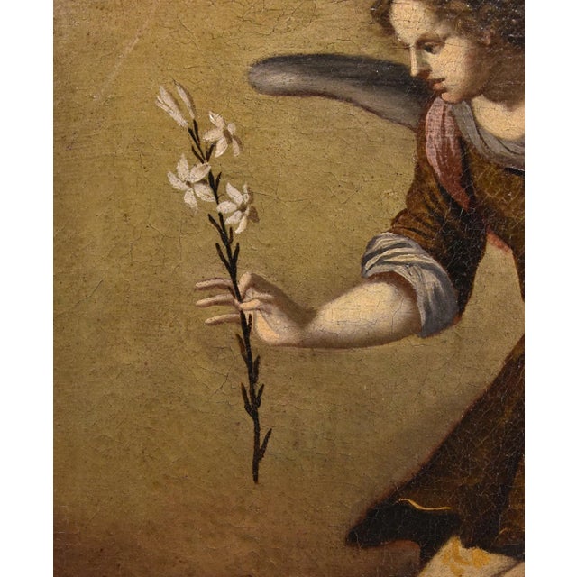 Scuola Toscana, Annunciation, 1650, Oil on Canvas, Framed For Sale - Image 14 of 16