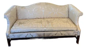 1970s Chippendale Camel Back Sofa