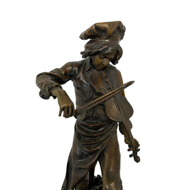 French Lulli Enfant Violin Player Sculpture, 20th-Century For Sale - Image 3 of 10
