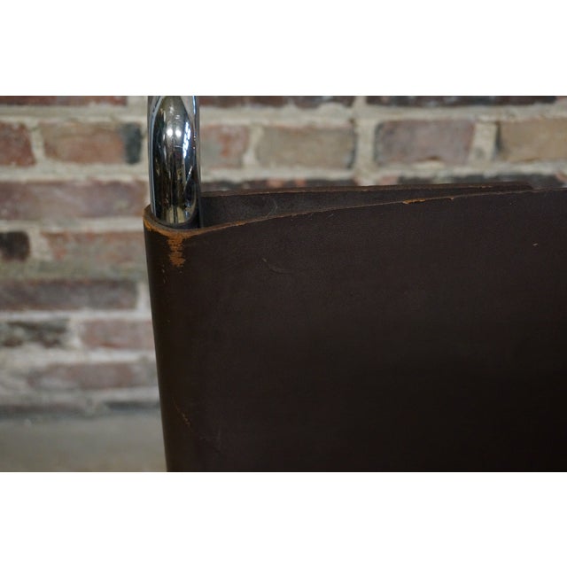 Metal Mid Century Marcel Breuer Chrome & Leather Chairs - Set of 4 For Sale - Image 7 of 11