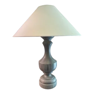 Early 21st Century Restoration Hardware Grey Stone Look Urn Table Lamp