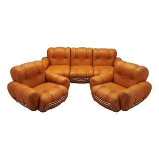 Vintage Spage Age Orange Sofa, 1960s For Sale