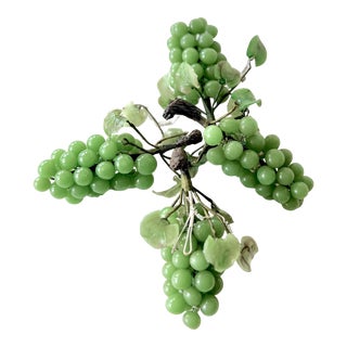 Rare Set of Four Vintage MCM Jadeite Stone Grapes Clusters For Sale