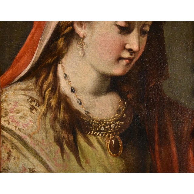 Gaspare Diziani, Portrait of Princess Diziani, 1730, Oil on Canvas For Sale - Image 8 of 14