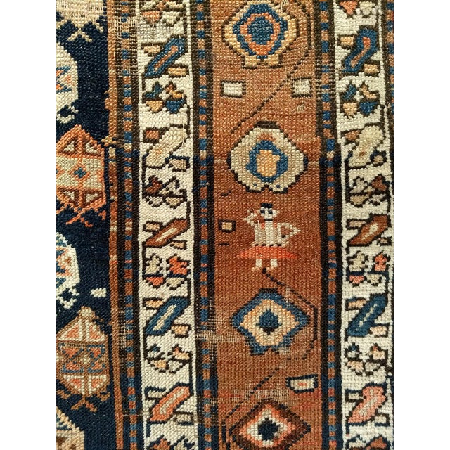 Textile Vintage Persian Kurdish Runner Rug, Hand-Knotted Wool, All-Over Paisley Pattern, Blue & Green, 4x10 For Sale - Image 7 of 9