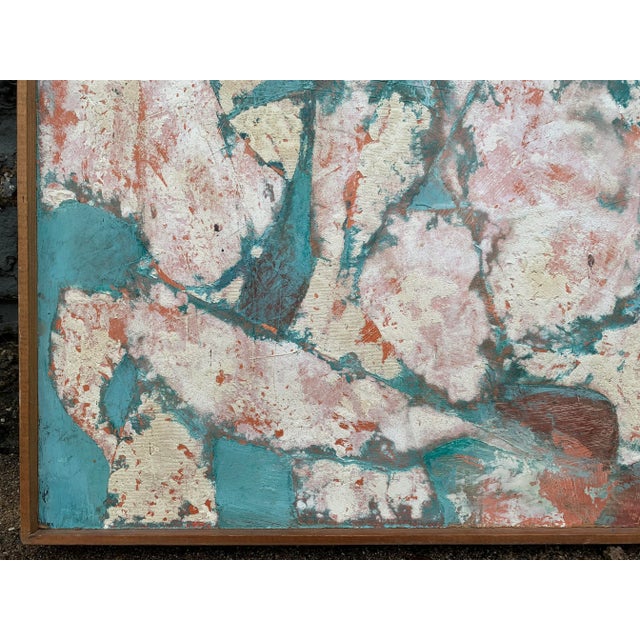 1964 Framed Signed Textural Abstract Painting For Sale In South Bend - Image 6 of 11
