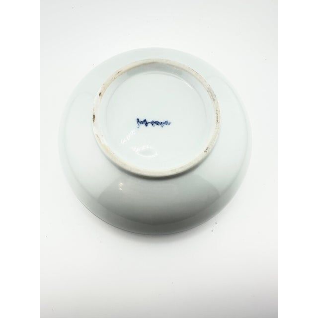 Late 20th Century Vintage Blue, White and Celadon Green Chinoiserie Bowl For Sale - Image 5 of 5