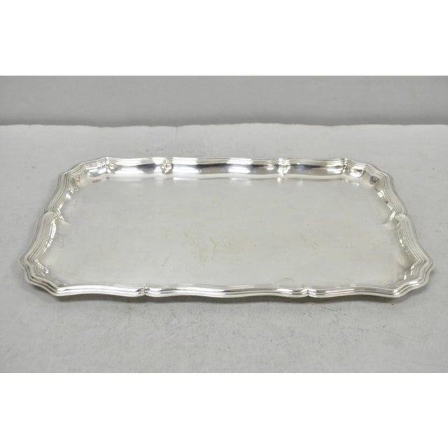 Vintage English Edwardian Silver Plated Scalloped Small Bar Trinket Dish Tray For Sale - Image 13 of 14