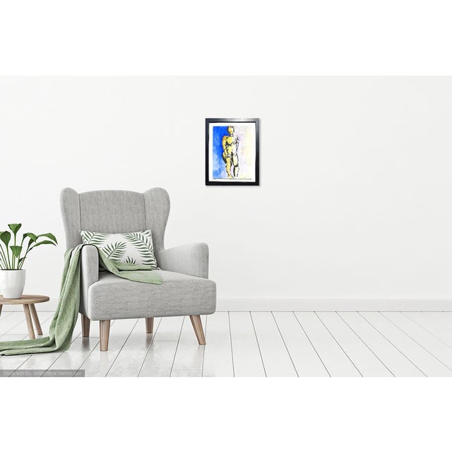 Contemporary Martha Holden Framed "Modern Nude" Contemporary Figurative Ink and Watercolor Painting For Sale - Image 3 of 7