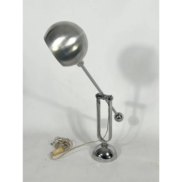 Mid-Century Italian Modern Chrome Counterweight Table Lamp, 1970s For Sale - Image 4 of 13