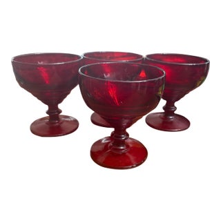 1930s Paden City Ruby Glasses - Set of 4 For Sale