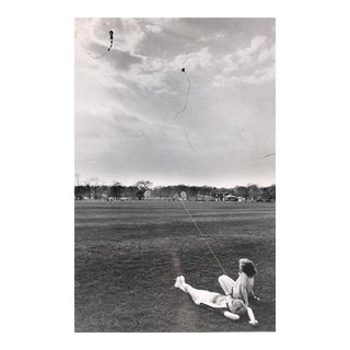 1985 Kite Fliers Black and White Photo For Sale
