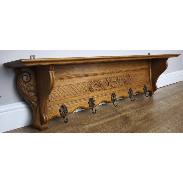 Vintage French Coat Rack in Oak For Sale - Image 9 of 9