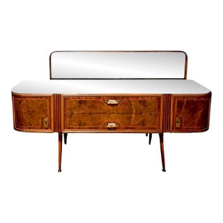Italian Mid 20th Century Modern Commode With Mirror For Sale