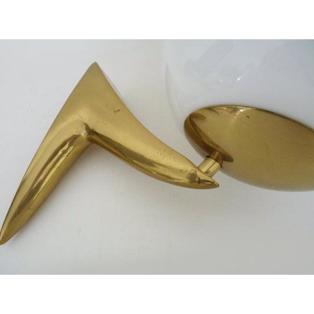 Vintage Wall Lights in Brass and Opaline Glass, 1980s, Set of 2 For Sale - Image 9 of 11