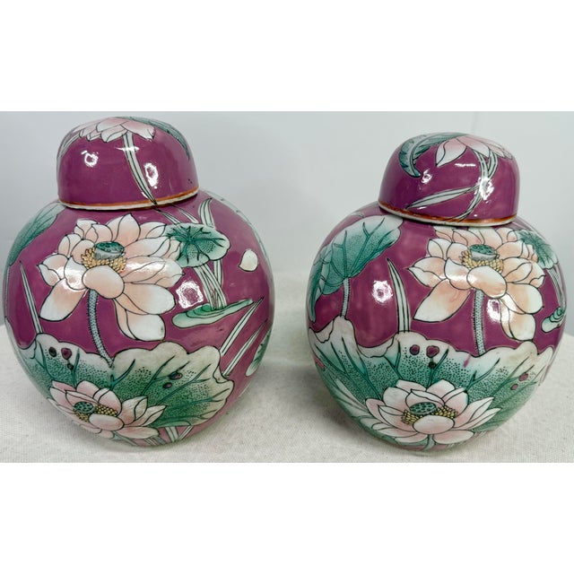 Floral Ginger Jars - A Pair For Sale In Houston - Image 6 of 11