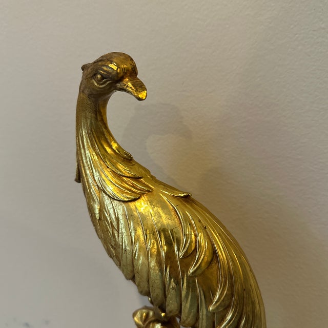 Mid-Century Modern 1960s Gold Gilt Syroco Pheasant For Sale - Image 3 of 11