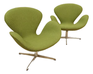 1960s Pair Arne Jacobsen Swan Chairs Early Edition Model 1066