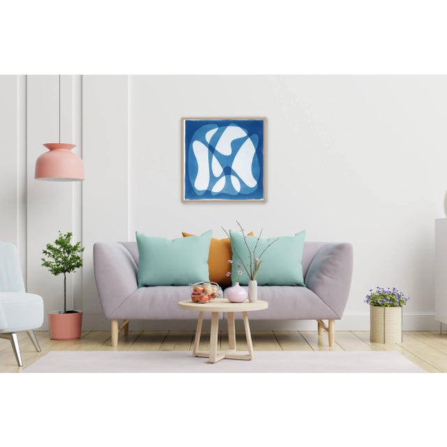 Paper 2022, Mid-Century Modern Shapes, Handmade Monotype Print on Watercolor Paper of "Abstract Icons" For Sale - Image 7 of 8