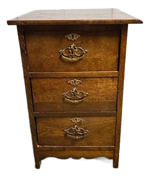 Antique American Early 1900s Oak Small Chest Nightstand