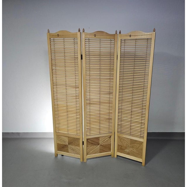 Wood French Blonde Beech Room Divider, 1960s For Sale - Image 7 of 17