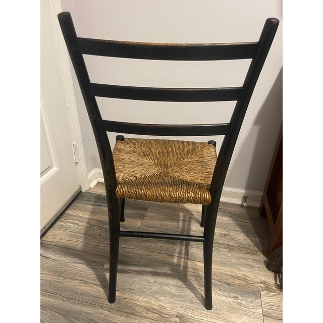 Gio Ponti Mid-Century Modern Attributed to Gio Ponti Model 646 "Leggera" Chair for Cassina – Pristine Rush Seat For Sale - Image 4 of 8