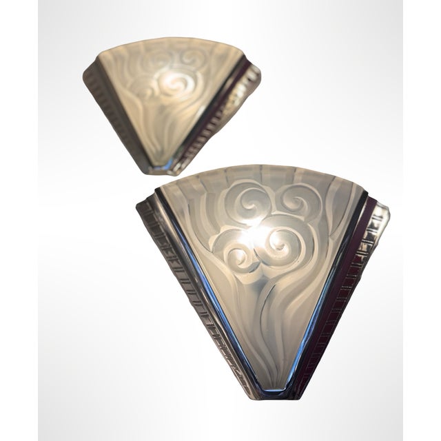 Art Deco Wall Lights by Degué and Ateliers Petitot, Set of 2 For Sale - Image 3 of 18