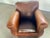 Pair of Leather Club Chairs, French Art Deco-Style, Classic Distressed Brown Leather, "Mustache" Back For Sale - Image 10 of 13