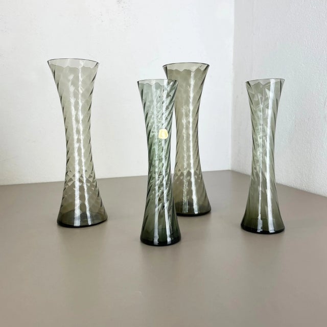1960s Hand Blown Crystal Glass Vases from Alfred Taube, Germany, 1960s, Set of 4 For Sale - Image 5 of 18