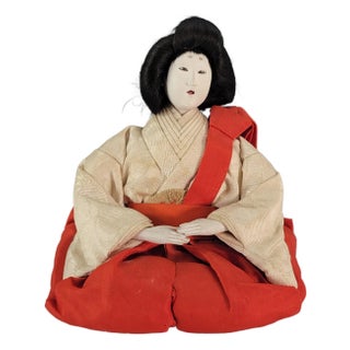 Antique Japanese Hina Matsuri Court Lady Doll Gofun Silk Kimono 5.5” For Sale