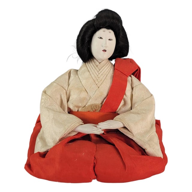 Antique Japanese Hina Matsuri Court Lady Doll Gofun Silk Kimono 5.5” For Sale