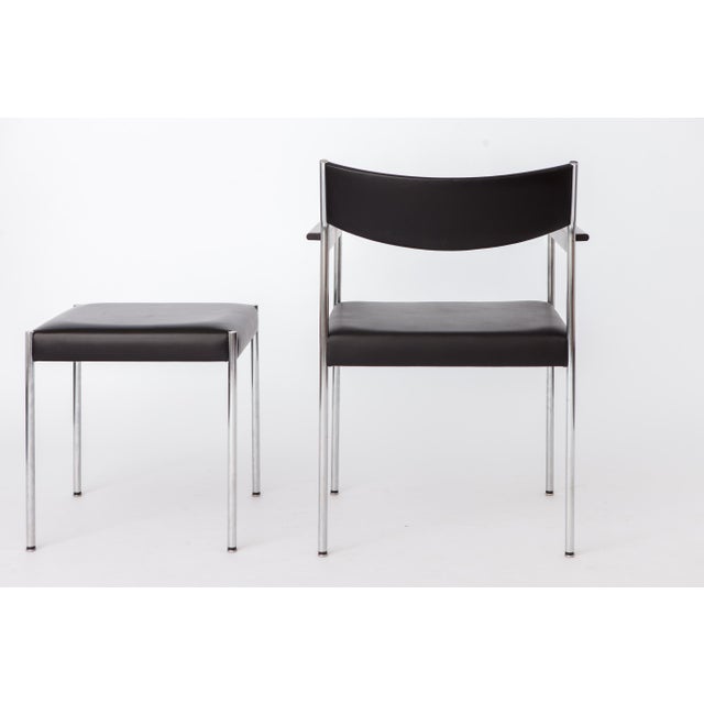 Vintage Armchair and Stool by Edlef Bandixen for Kusch + Co, Germany, 1970s, Set of 2 For Sale - Image 3 of 12