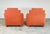 Orange Art-Deco Style Double Wide Skyscraper End or Easy Chairs After Paul T. Frankl For Sale - Image 8 of 10