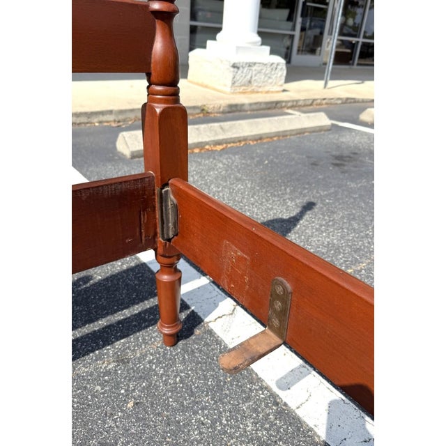 Pair of Vintage Mahogany Twin Bed Frames With Oval Panel Headboards For Sale - Image 13 of 15