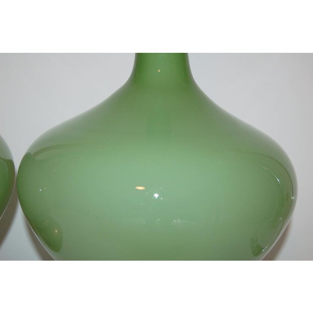 Marbro Swedish Glass Table Lamps Green For Sale In Atlanta - Image 6 of 9