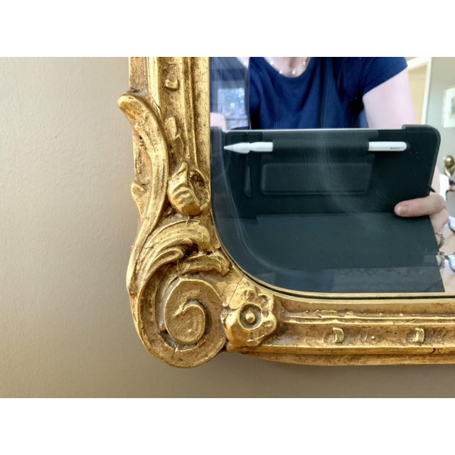 Vintage Georgian Style Gilt Wood Prince of Wales Wall Mirror For Sale - Image 4 of 5