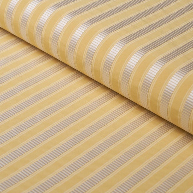 Schumacher Schumacher Lincoln Small Stripe Fabric In Yellow For Sale - Image 4 of 5