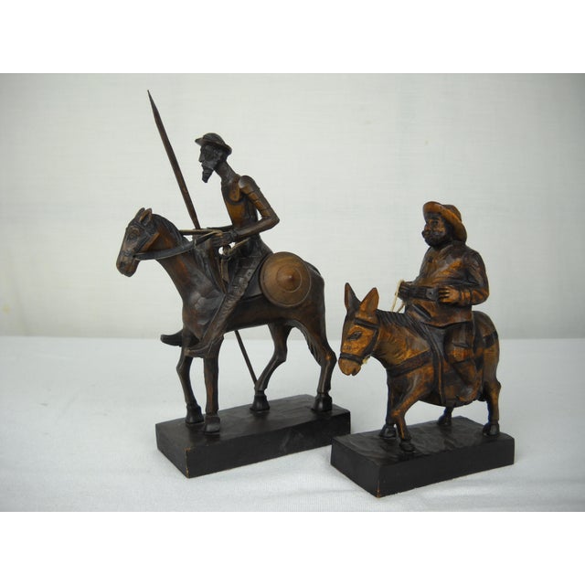Vintage Carved Wood Don Quixote Figures A Pair Chairish
