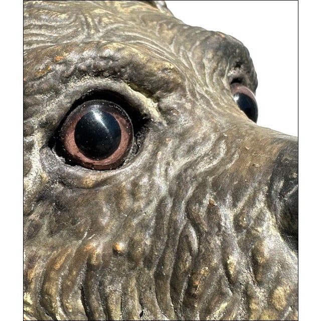 1940s Austrian Standing Terrier Dog Composition Lifesize Figural Sculpture For Sale - Image 10 of 12
