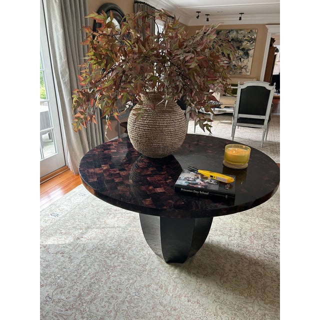 Sculptural Modern Tessellated Bone and Ebonized Wood Center Table by Oly For Sale - Image 10 of 10