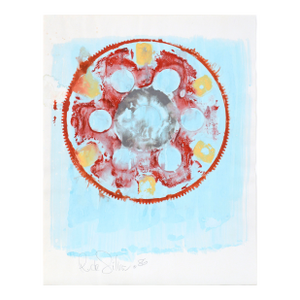 Get in Gear Ii- Geometric Abstract Expressionist Mandala in Acrylic on Paper by Ricardo De Silva