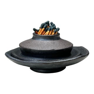 Vintage Original Studio Pottery Match Strike Set For Sale