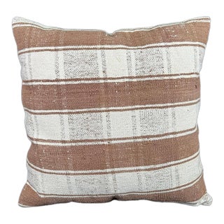 Turkish Hemp Pillow Cushion Natural Beige Brown Pillow Cushion Cover 24"x24" For Sale