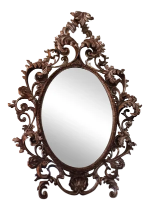Silvered Rococo Oval Mirror