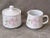 1970s Liette International Pink Dogwood Blossoms Ceramic Creamer & Sugar Bowl Set- 2 Pieces For Sale - Image 10 of 10