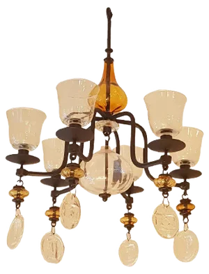 Swedish Candle Chandelier by Erik Höglund for Kosta