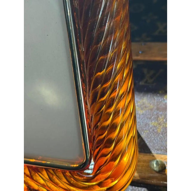 Amber Twisted Murano Glass and Brass Photo Frame, 2000 For Sale - Image 12 of 15