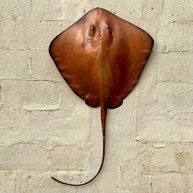 Mid 20th Century Vintage Boho Life Size Fiberglass Stingray For Sale - Image 5 of 7