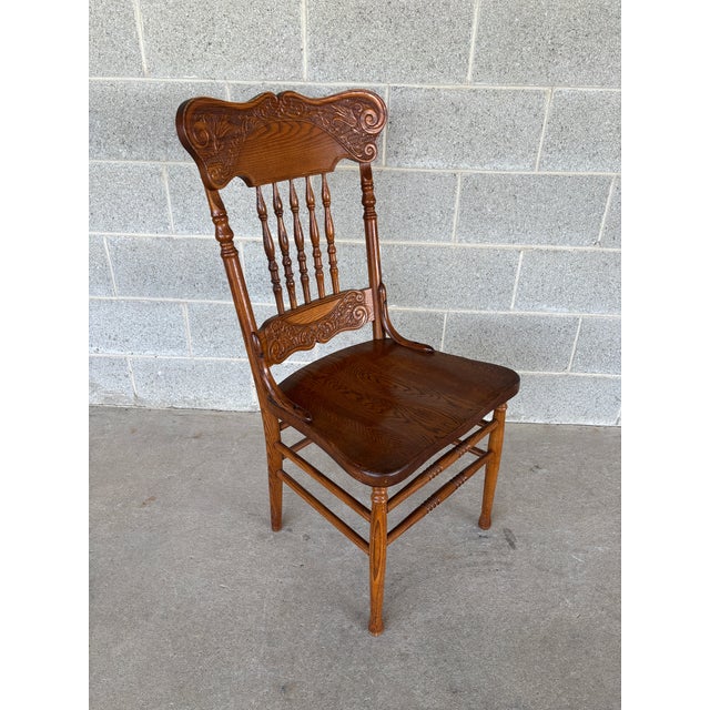 Brown Tom Seely Oak Press Back Dining Chairs - Set of 4 For Sale - Image 8 of 13