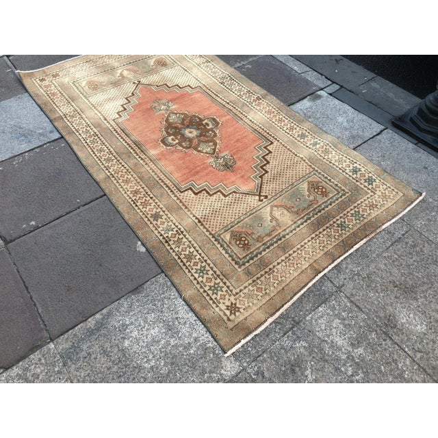 Textile 1960s Turkish Tribal Faded Rug For Sale - Image 7 of 10